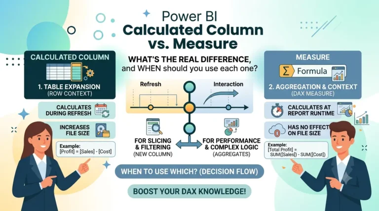 Power BI Calculated Column vs Measure