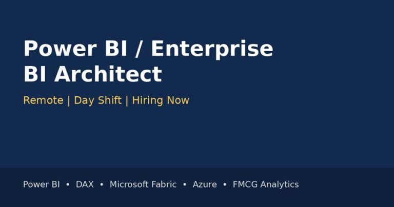 Power BI / Enterprise BI Architect Jobs (Remote) – Full Job Guide