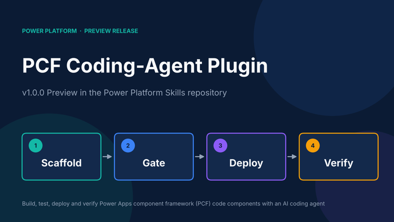 Microsoft Introduces PCF Coding-Agent Plugin v1.0.0 Preview in Power Platform Skills Repository