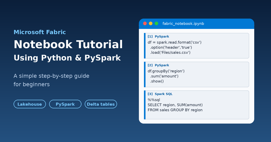 Microsoft Fabric Notebook Tutorial Using Python and PySpark